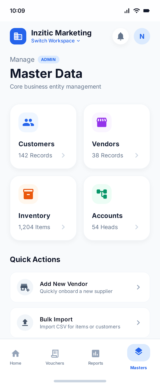 Inzitic Master Data